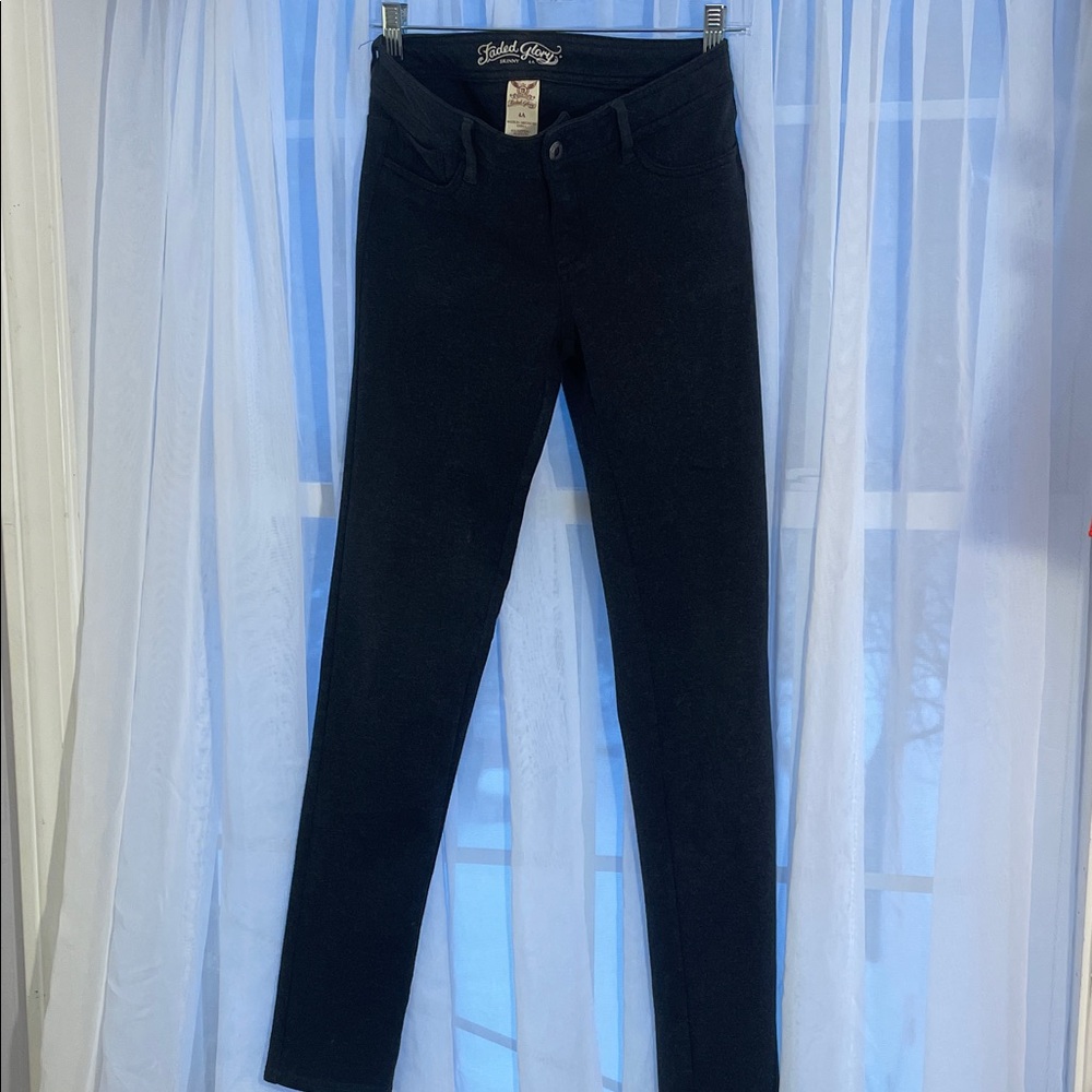 Faded glory Women's Dark Gray relax fit Skinny slacks